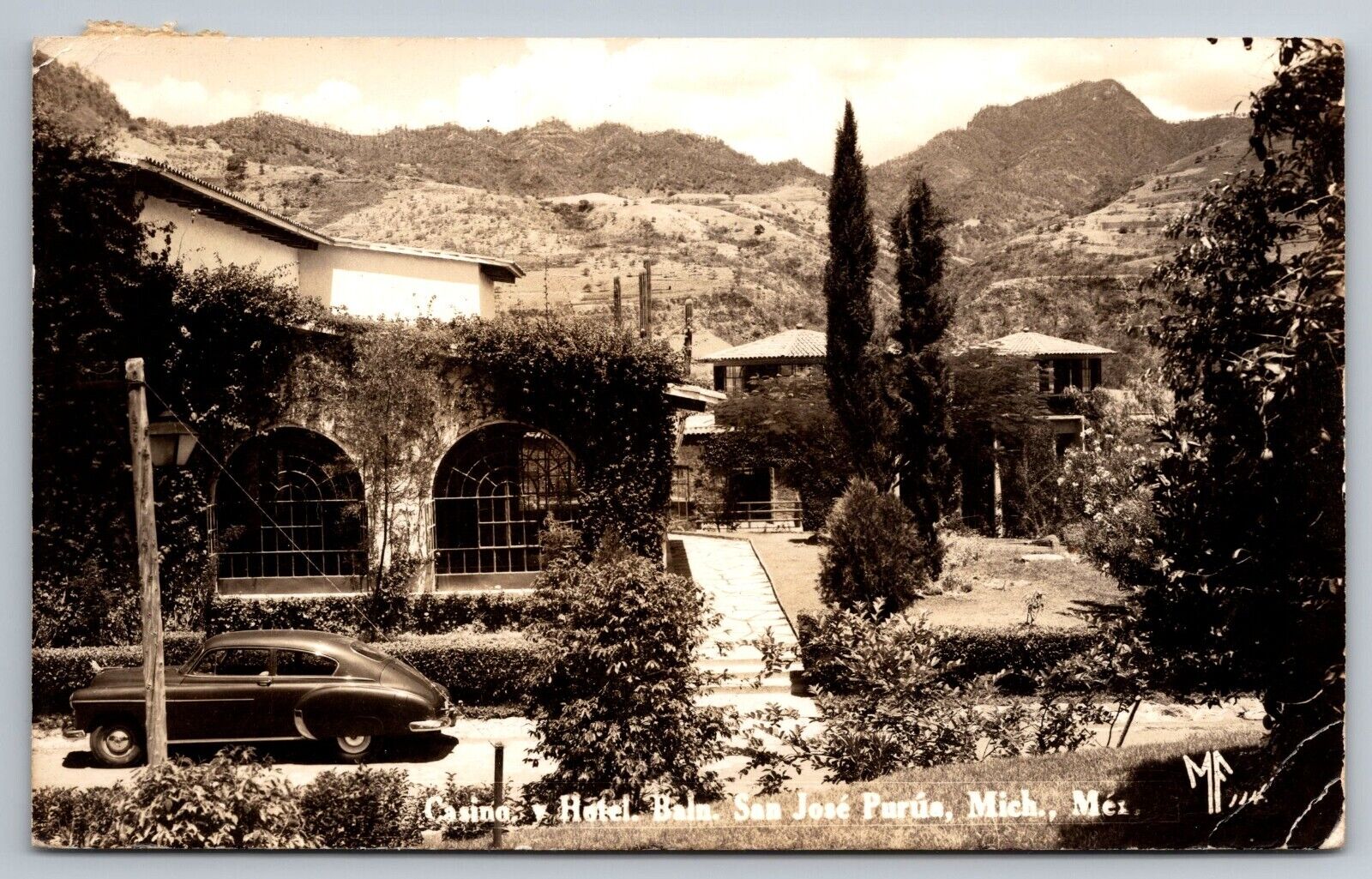 San Jose Purua Spa Hotel. Thermal Springs. Mexico Real Photo Postcard. RPPC