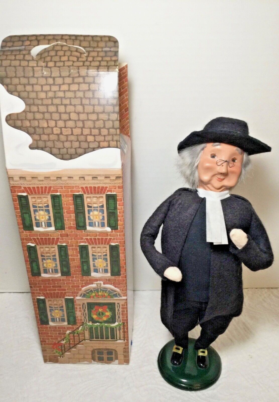 RARE Vintage Byers Choice Ltd. Caroler Pilgrim Man Thanksgiving with Box