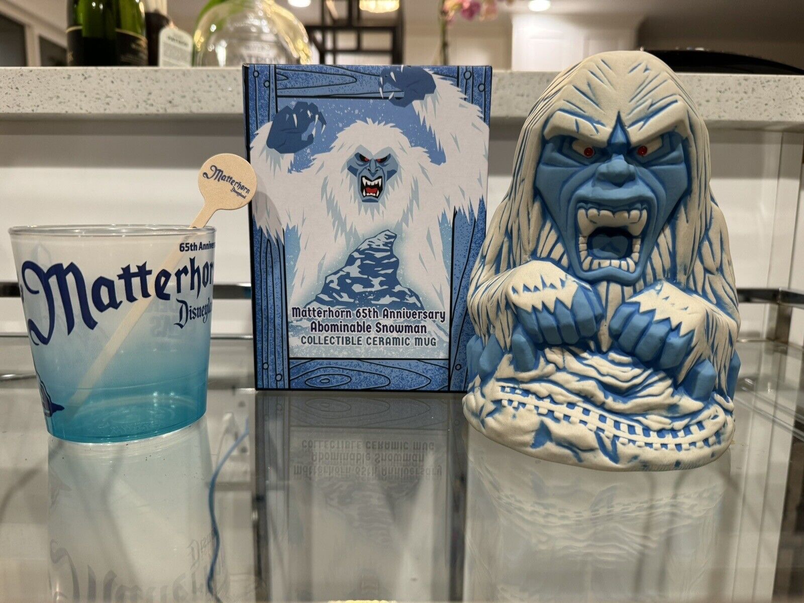 New Disneyland Trader Sam\'s 65th Anniversary Matterhorn Tiki Mug Plastic Cup Set