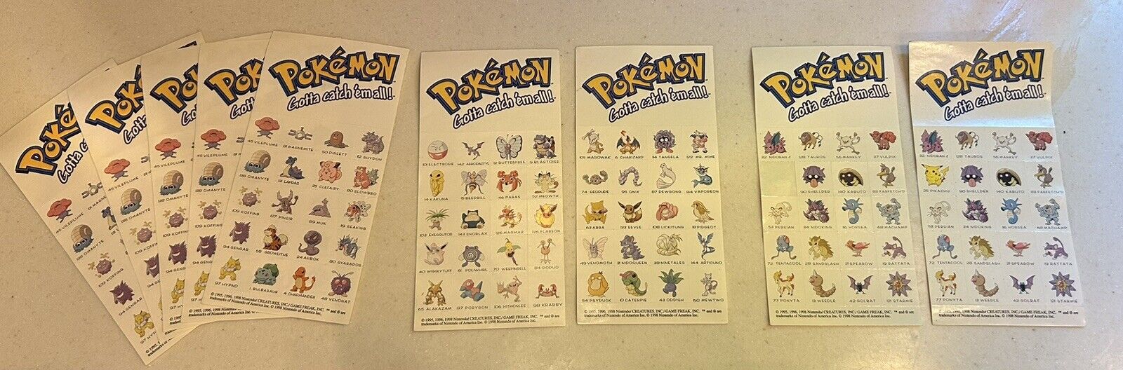 Pokémon nintendo creatures vintage 1998 stickers