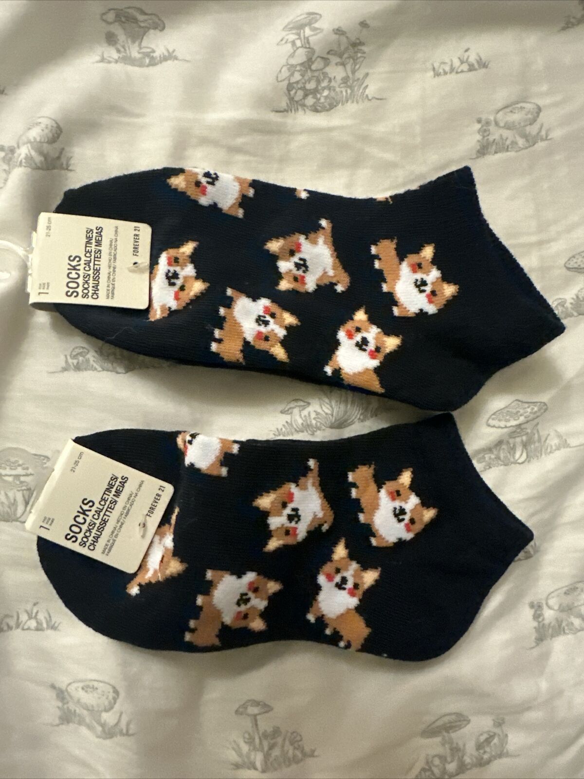 Pembroke Welsh Corgi Dog 2 Pair Ankle Socks, Women’s 21-25cm