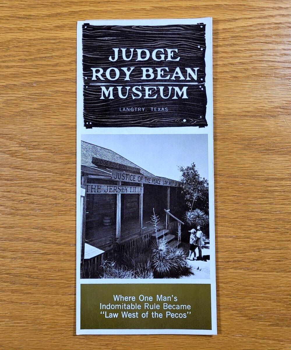 Judge Roy Bean Museum Pamphlet Vintage Langtry Texas State Travel Recreation