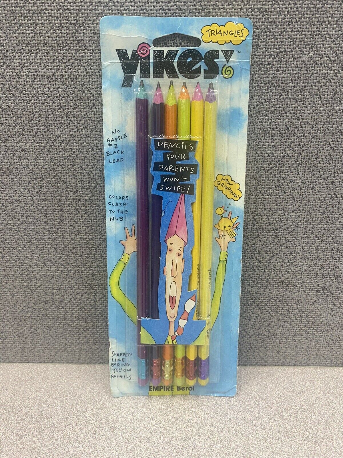 Vtg YIKES TRIANGLES Black Lead PENCILS 5 Pack 90’s NOS Sealed Made in USA 91303