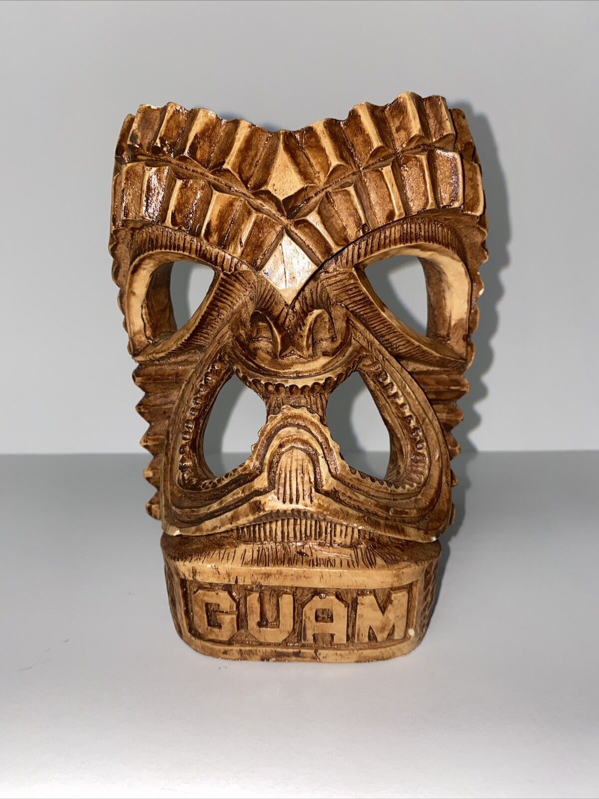 Vintage Guam Tiki God Mask Wall decor Resin Made in GUAM