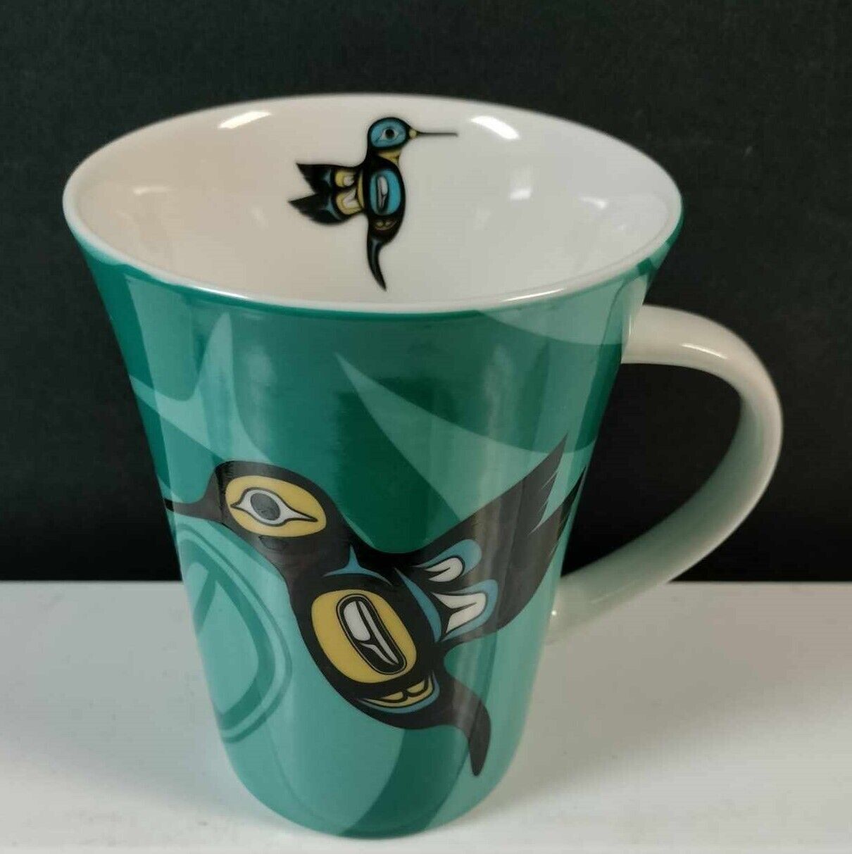 Oscardo Native Inuit Art Mug from Canada Hummingbird Teal Design Coffee Tea NEW
