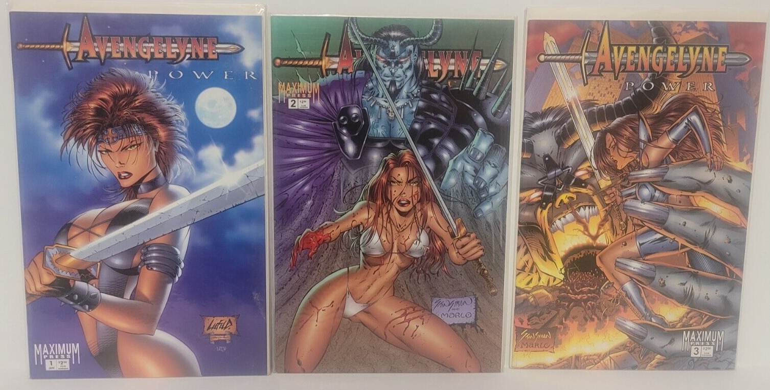AVENGELYNE POWER #1-3 COMPLETE SET w/ 1 BLUE VARIANT Rob Liefeld Combine Shippin