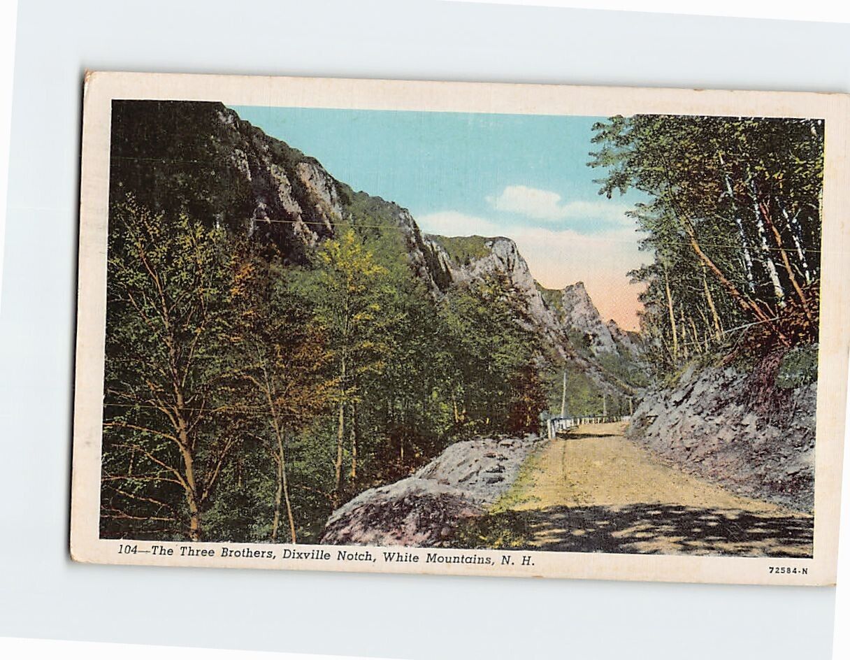 Postcard The Three Brothers Dixville Notch White Mountains New Hampshire USA