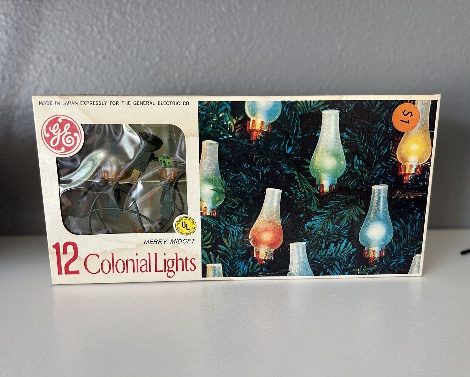 Vintage GE Merry Midget Colonial Lights 12-Count Christmas Tree Multicolor Works