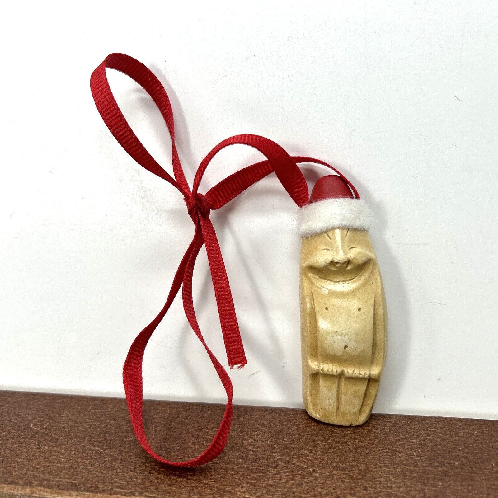 Alaskan Glacier Stone Good Luck Smiling Billiken Santa Ornament Decor Vintage