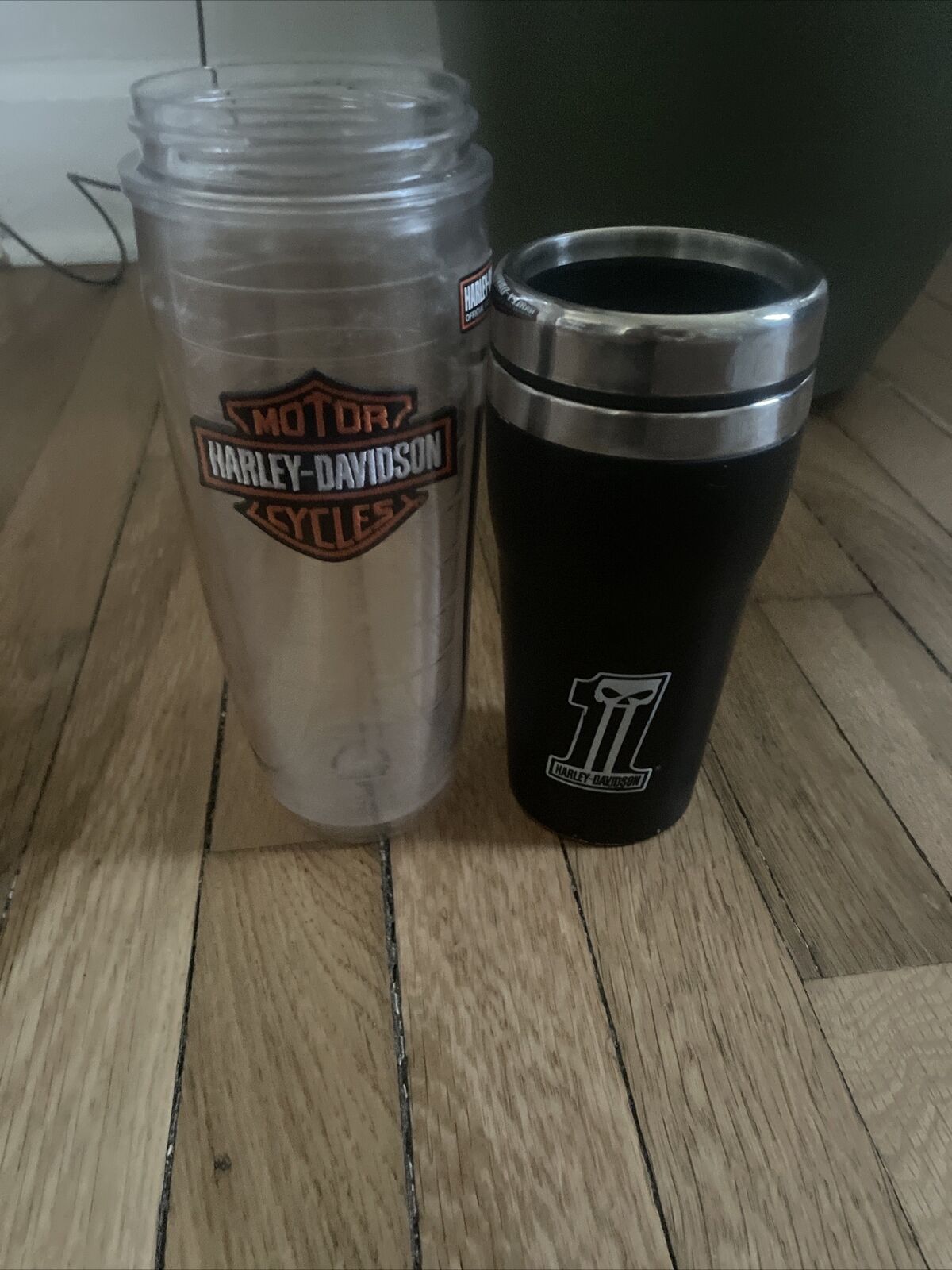 Two Harley Davidson Travel Cup
