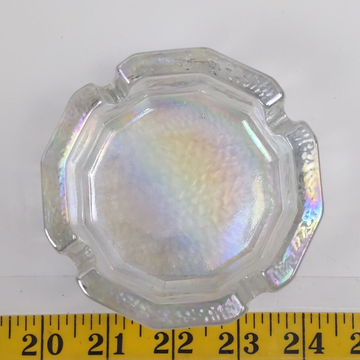 Vintage Iridescent Chunky Pebbled Glass Ashtray 4 in Around Home Decor