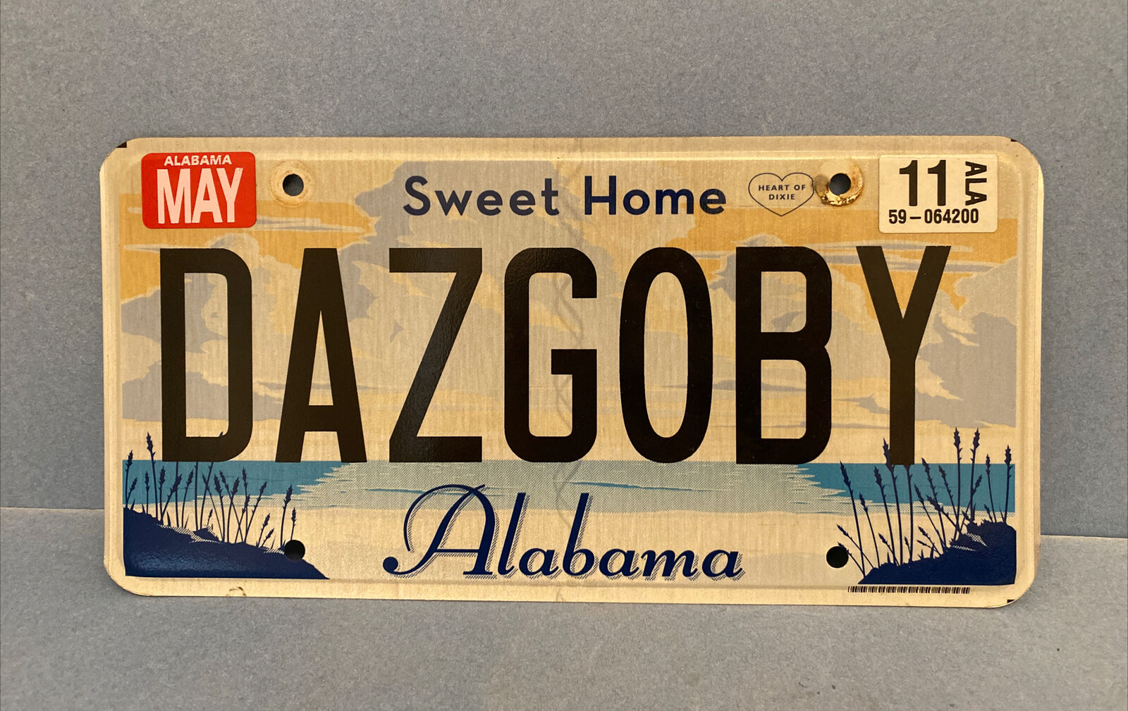 DAZGOBY Alabama Vanity License Plate