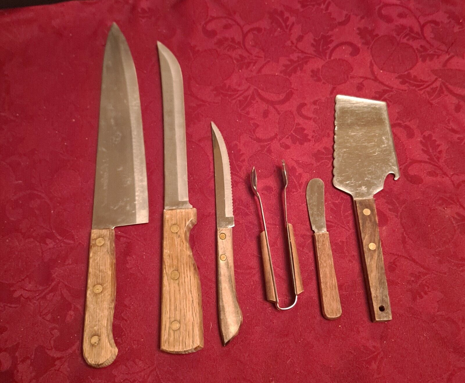 🎉🎈NO RESERVE🎉Vintage Old Homestead Cutlery & More (6) Pc Wooden HandleJapan 