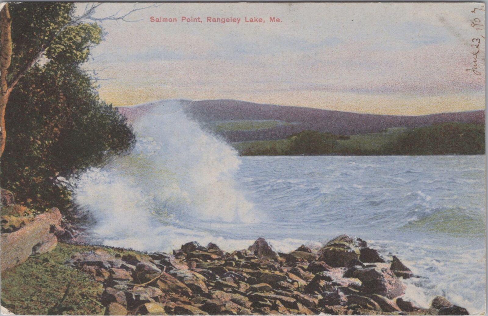 Salmon Point, Rangeley Lake, Maine 1917 Postcard