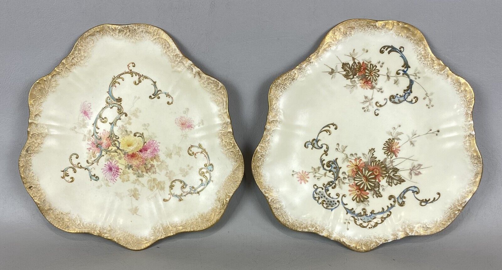 Pr. Antique Pointons STOKE on TRENT England Porcelain Plates