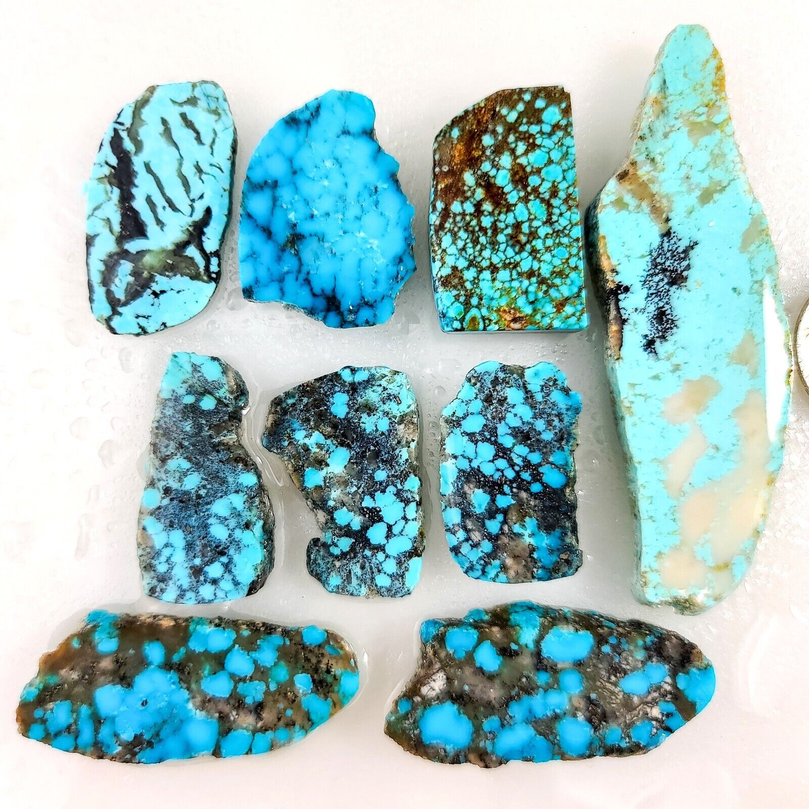 GS461 STUNNING LOT of high-grade Turquoise Rough mixed slabs 61.7 grams