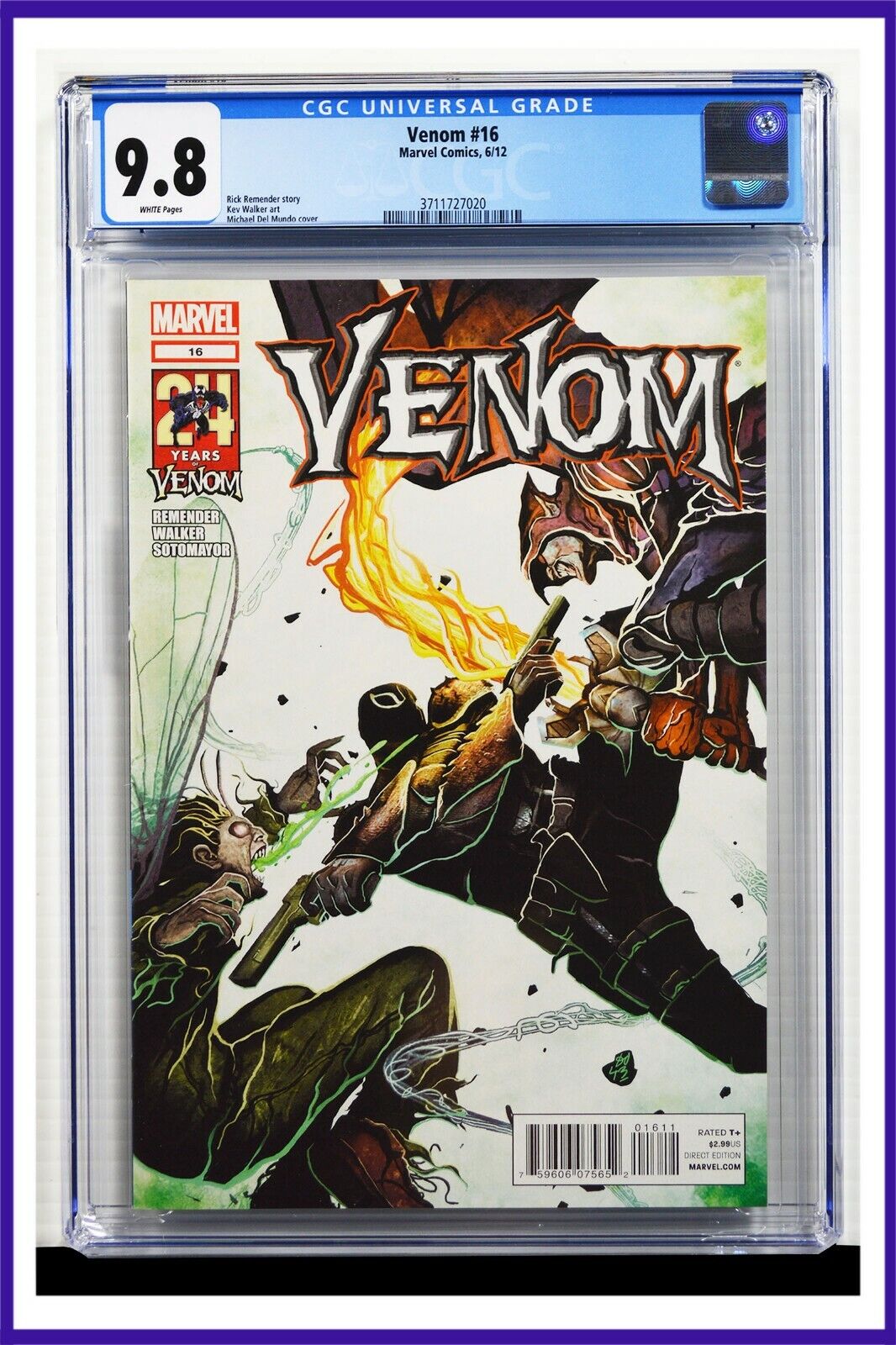 Venom #16 CGC Graded 9.8 Marvel June 2012 White Pages Comic Book.