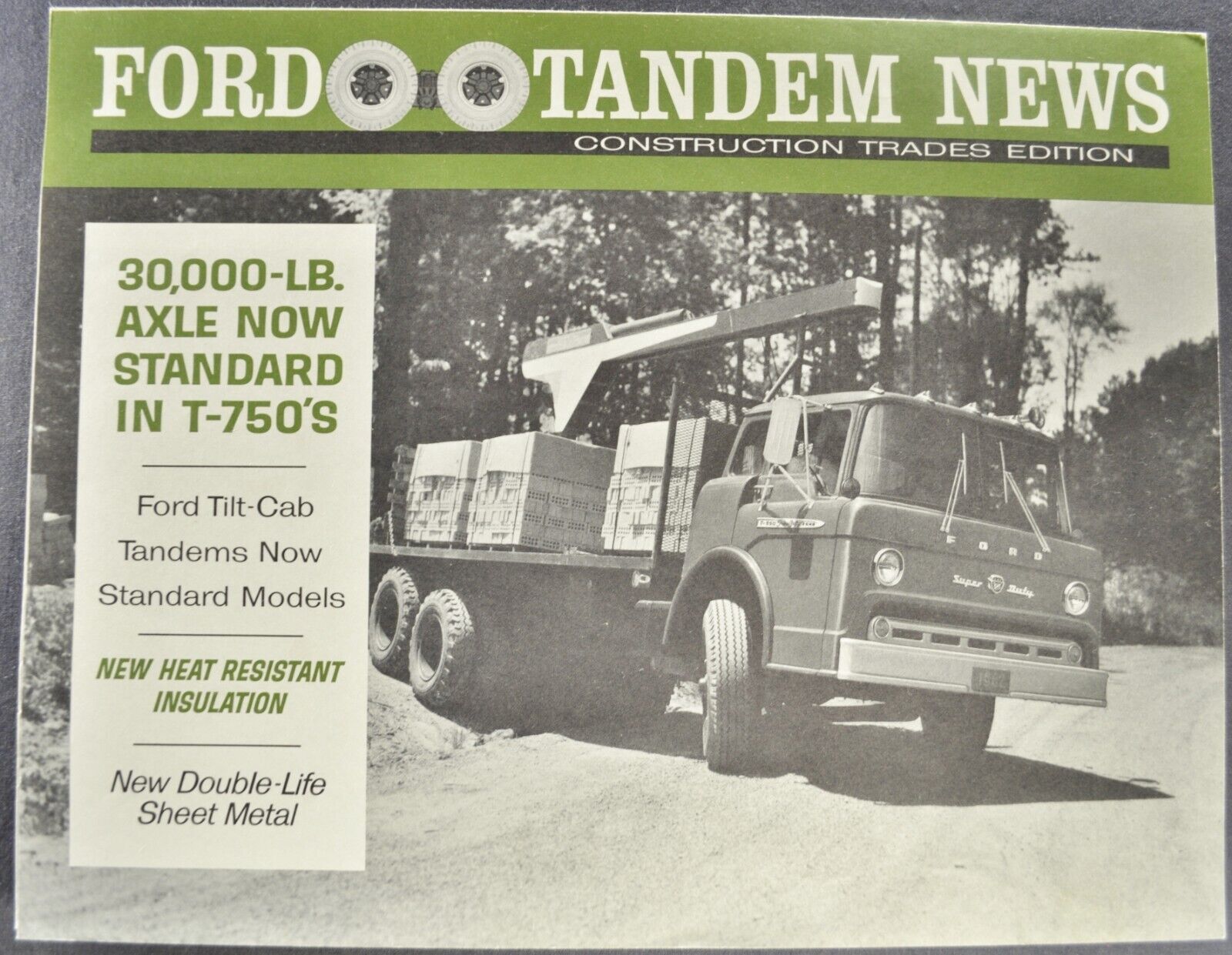 1962 Ford Tandem Axle Truck Brochure T-750 CT Cement Cargo Excellent Original 62
