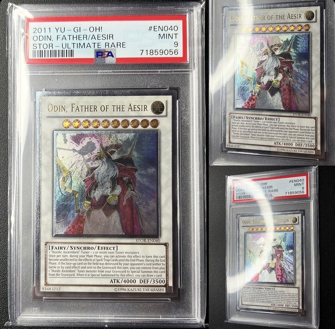 Yu-Gi-Oh PSA 9 Odin, Father Of The Aesir - Ultimate Rare - STOR-EN040 - Mint