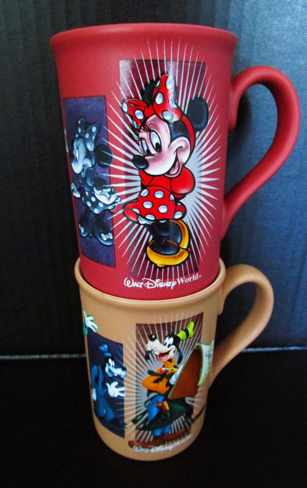 Authentic Walt Disney World Disney Parks Minnie And Goofy Mugs 8oz NEW