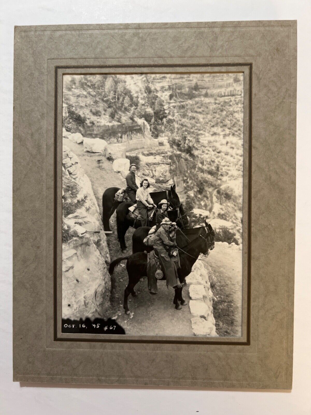 VTG Photo 1945 Grand Canyon Horseback Kolbe Brothers Arizona
