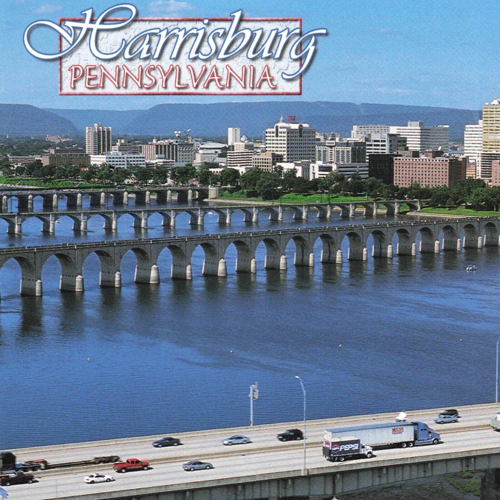 Postcard PA Harrisburg Pennsylvania John Harris Bridge I-83 Susquehanna River