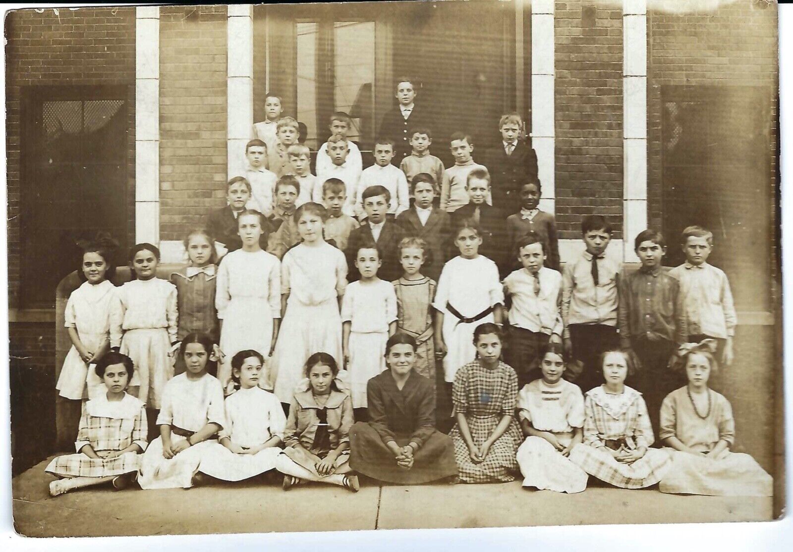 School students RPPC ca 1910s black student oversize card Oklahoma? FREE S&H