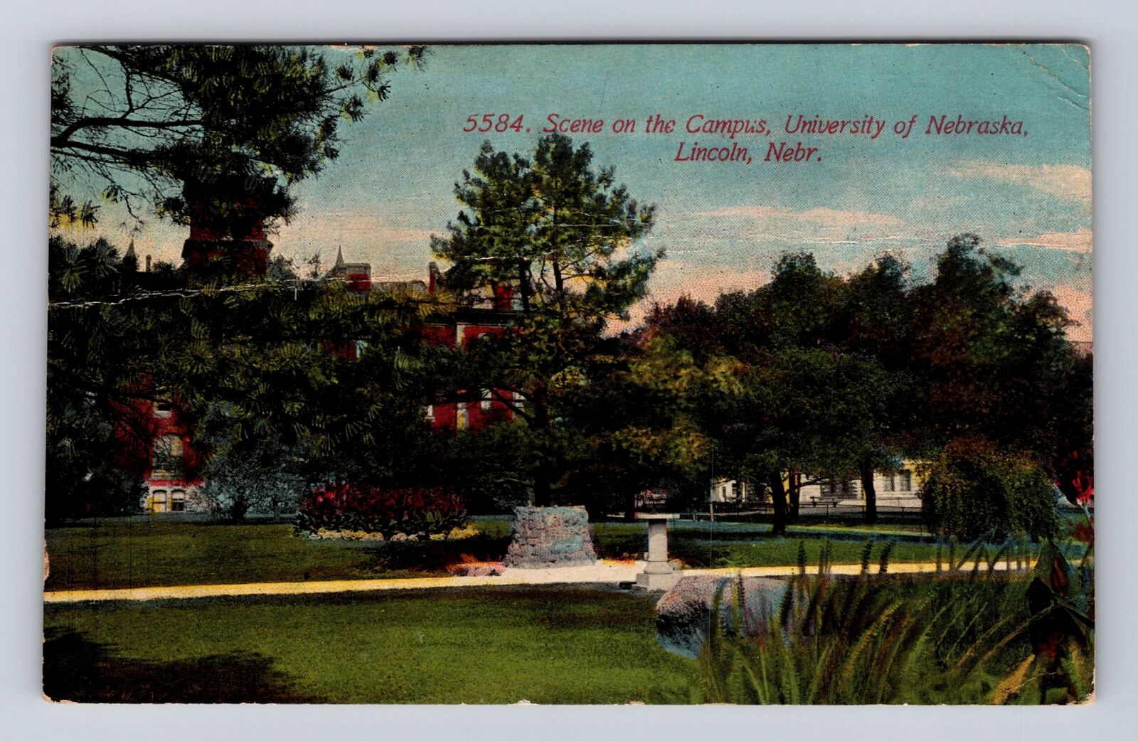 Lincoln NE-Nebraska, Campus View University of Nebraska, Vintage c1911 Postcard