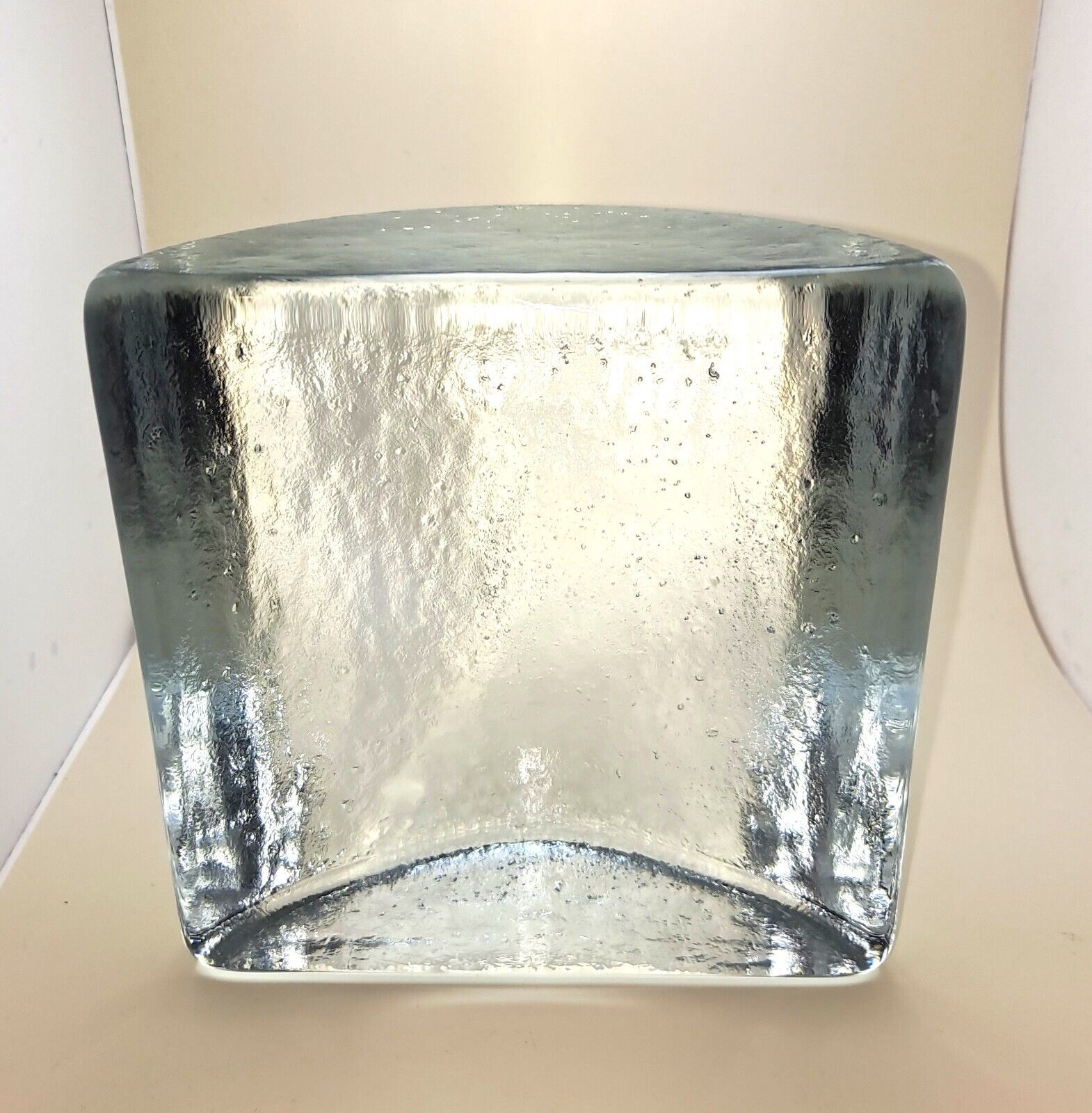 Single BLENKO Clear Glass Bookend 5” X 5\