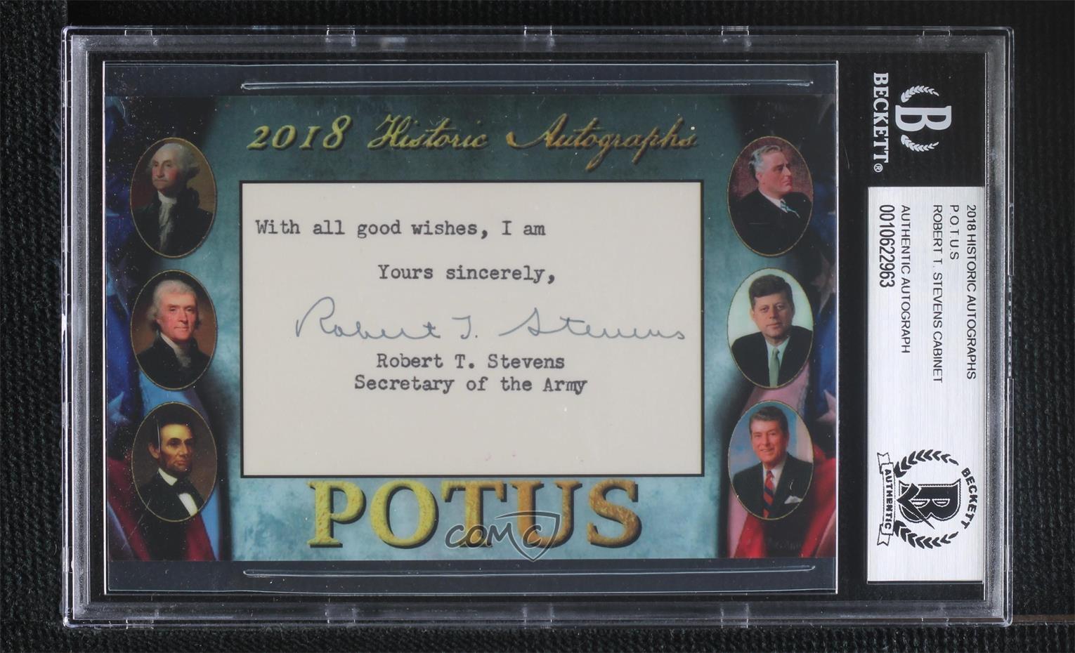 2018 Historic POTUS Authentic Cut Signatures Robert T Stevens (Cabinet) Auto ob9
