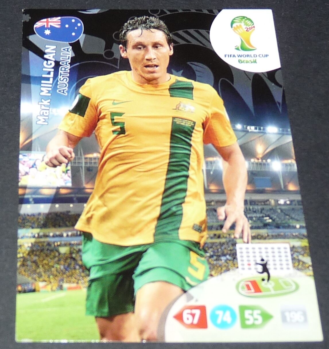 MILLIGAN AUSTRALIA SOCCEROOS FOOTBALL CARD PANINI FIFA WORLD CUP BRAZIL 2014