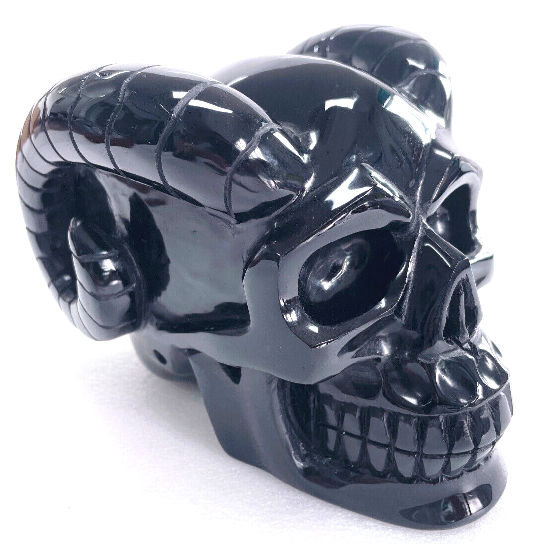 6.5\'\' Natural Obsidian Carved Crystal Skull,Crystal Healing,Home Decoration