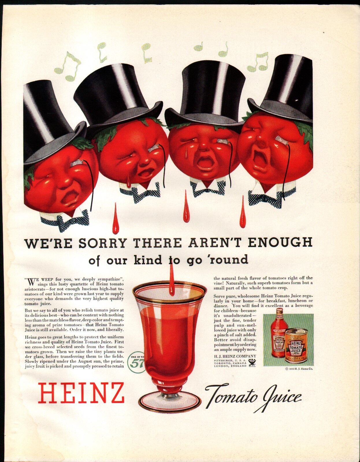 1935 SOUTHERN CALIFORNIA & HEINZ 57 ADS- HOLLLYWOODS