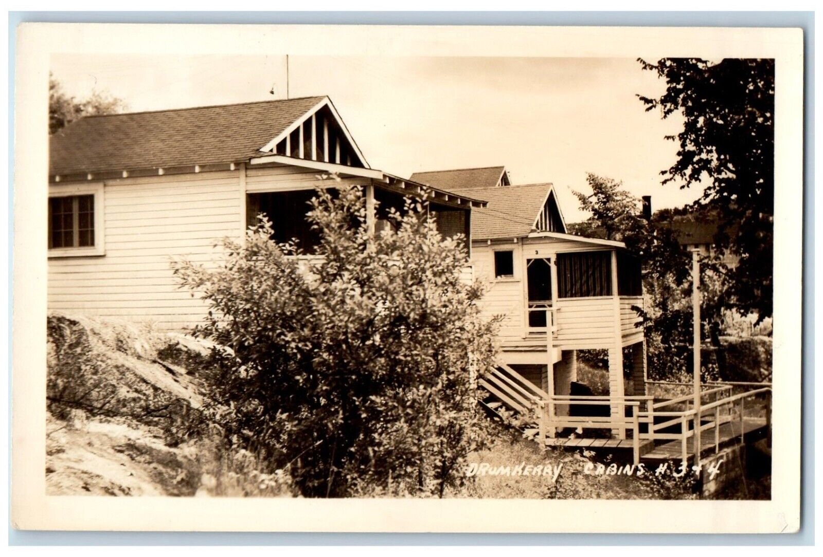 c1930\'s Drumkerry Cabins No. 3 & 4 Maine ME Unposted Vintage RPPC Photo Postcard