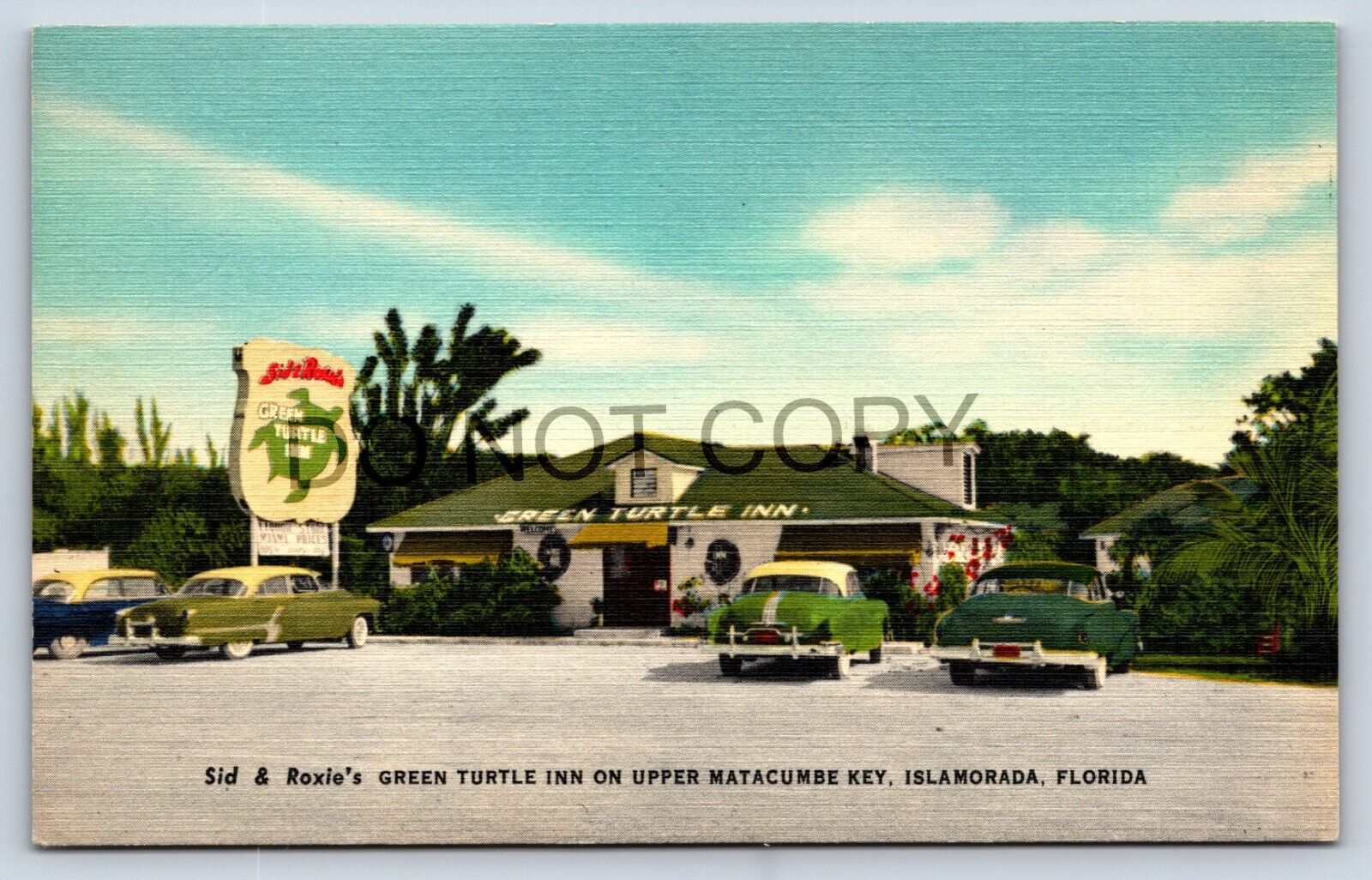 Postcard Islamorada Sid Roxie's Green Turtle Inn Upper Matacumbe Florida Keys I4