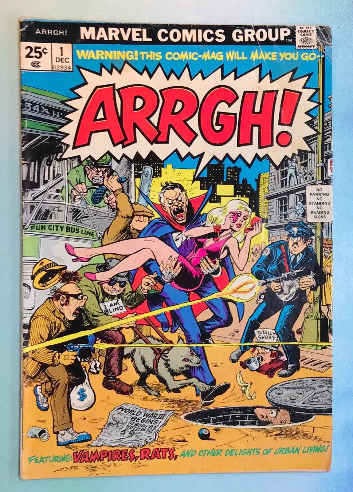 Arrgh #1 Marvel Comics Bronze Age Marie Severin DRACULA Spoof funny humor g/vg