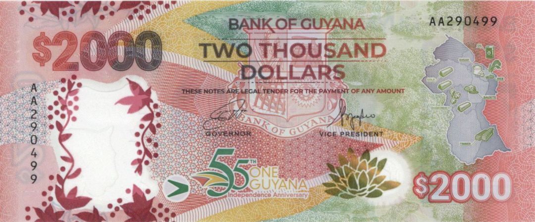 Guyana - 2,000 Dollars - P-NEW - 2022 dated Foreign Paper Money - Paper Money - 