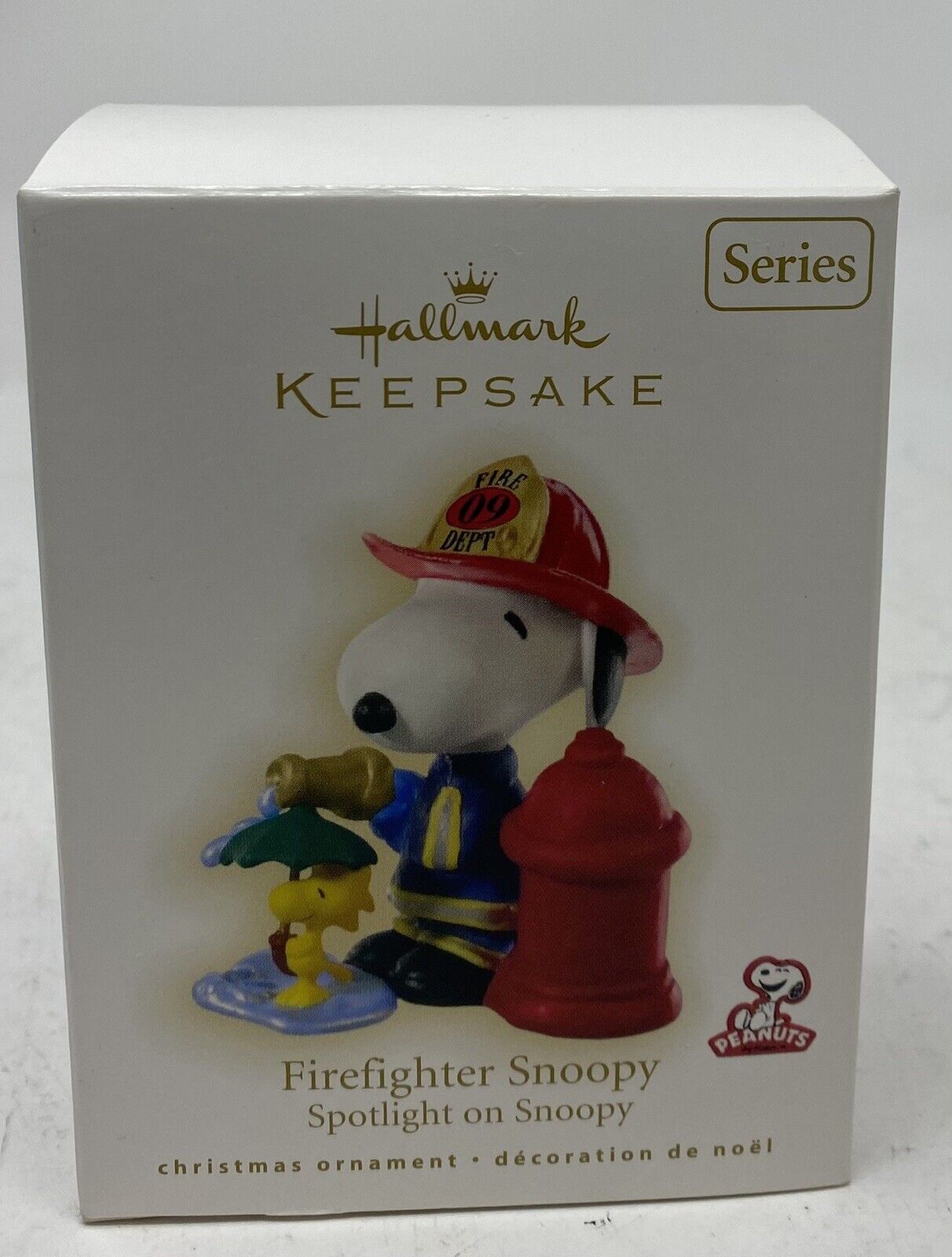 Hallmark Keepsake Firefighter Snoopy Ornament Christmas 2009 w/Woodstock