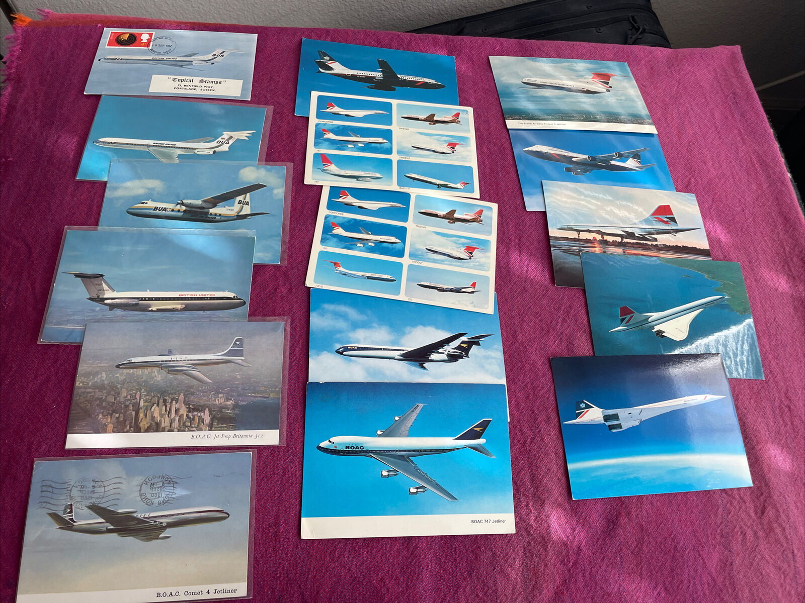 BUA/BOAC/BA.airlines iss.  60s-80s postcards lot of 16