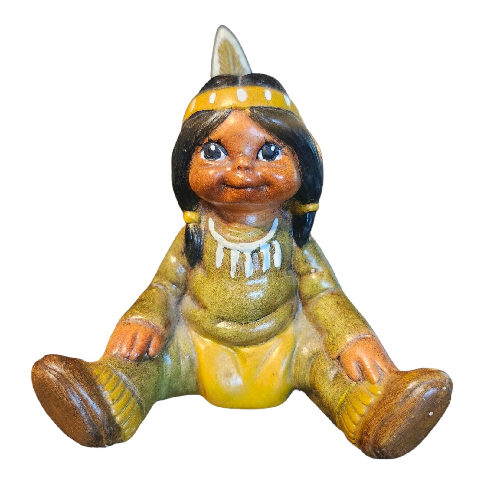 Vintage Native American Ceramic Figurine Handpainted 3.75\