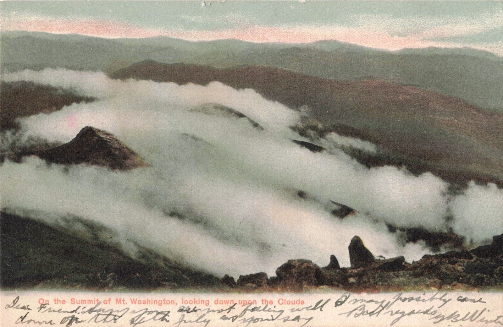 White Mts. NH On The Summit of Mt. Washington 1904 Postcard B229