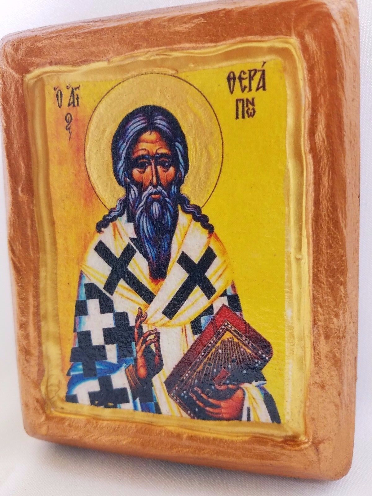 Saint Therapon Portrait Art Ikona Ikone Icono Icone Greek Orthodox Icon