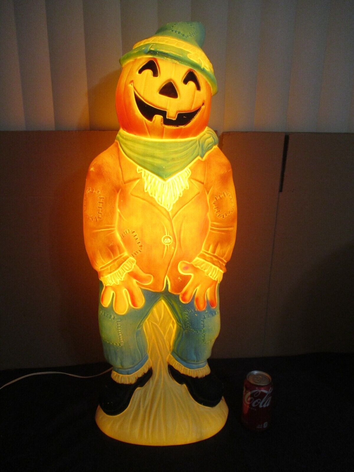 Vtg Empire Jack O Lantern Pumpkin Scarecrow Light Up Halloween Blow Mold 34\