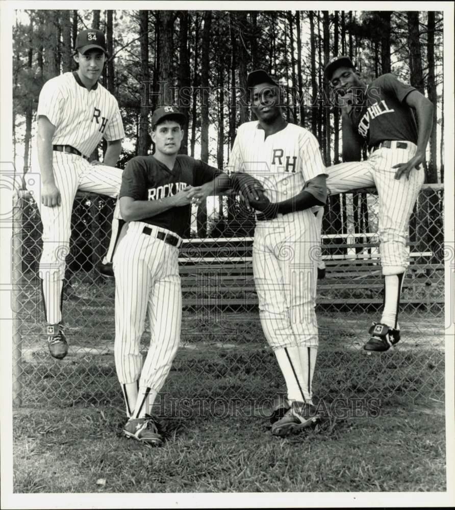 1987 Press Photo York County Baseball team members strike a pose - lra31691