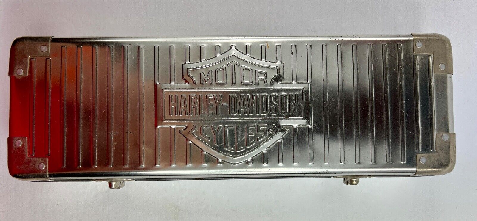 Rare Vintage Silver/Chrome Harley Davidson Tin - 