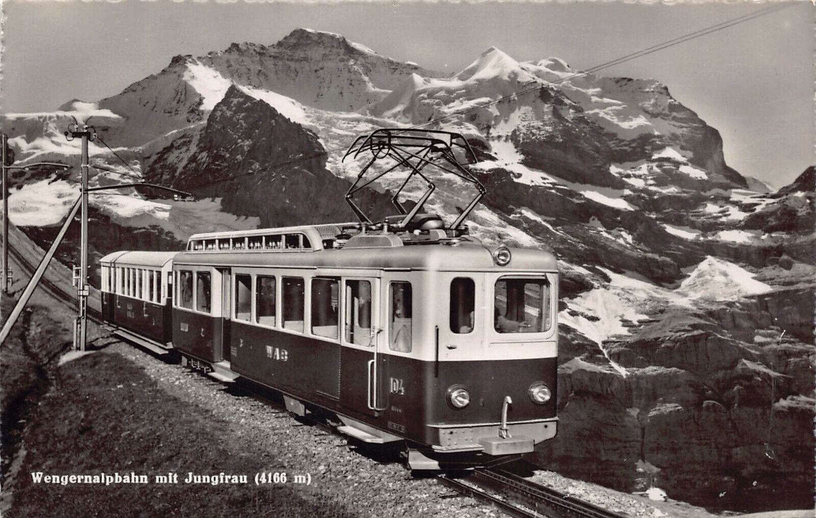RPPC Bern Switzerland Wengernalpbahn Train Railroad Railway Photo Postcard D10