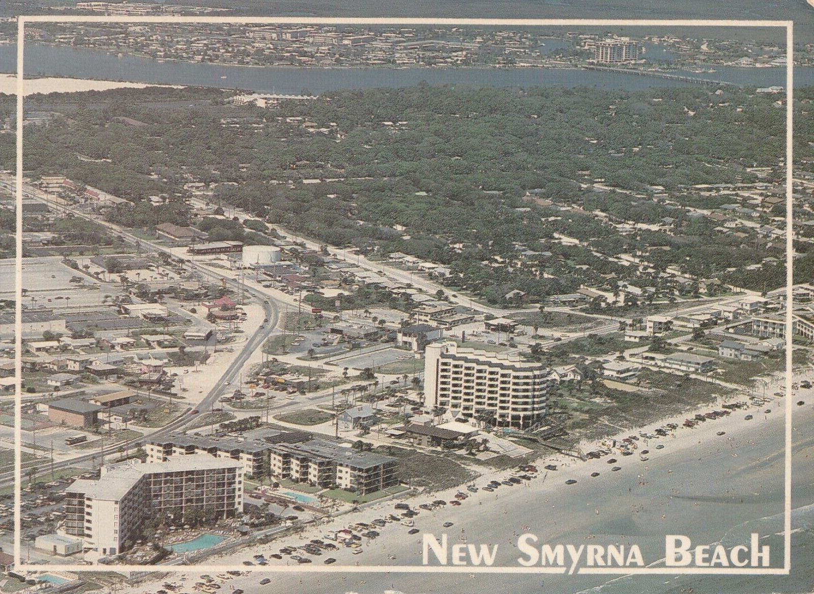 Vintage Postcard New Smyrna Beach Florida Aerial Photograph Posted Shoreline