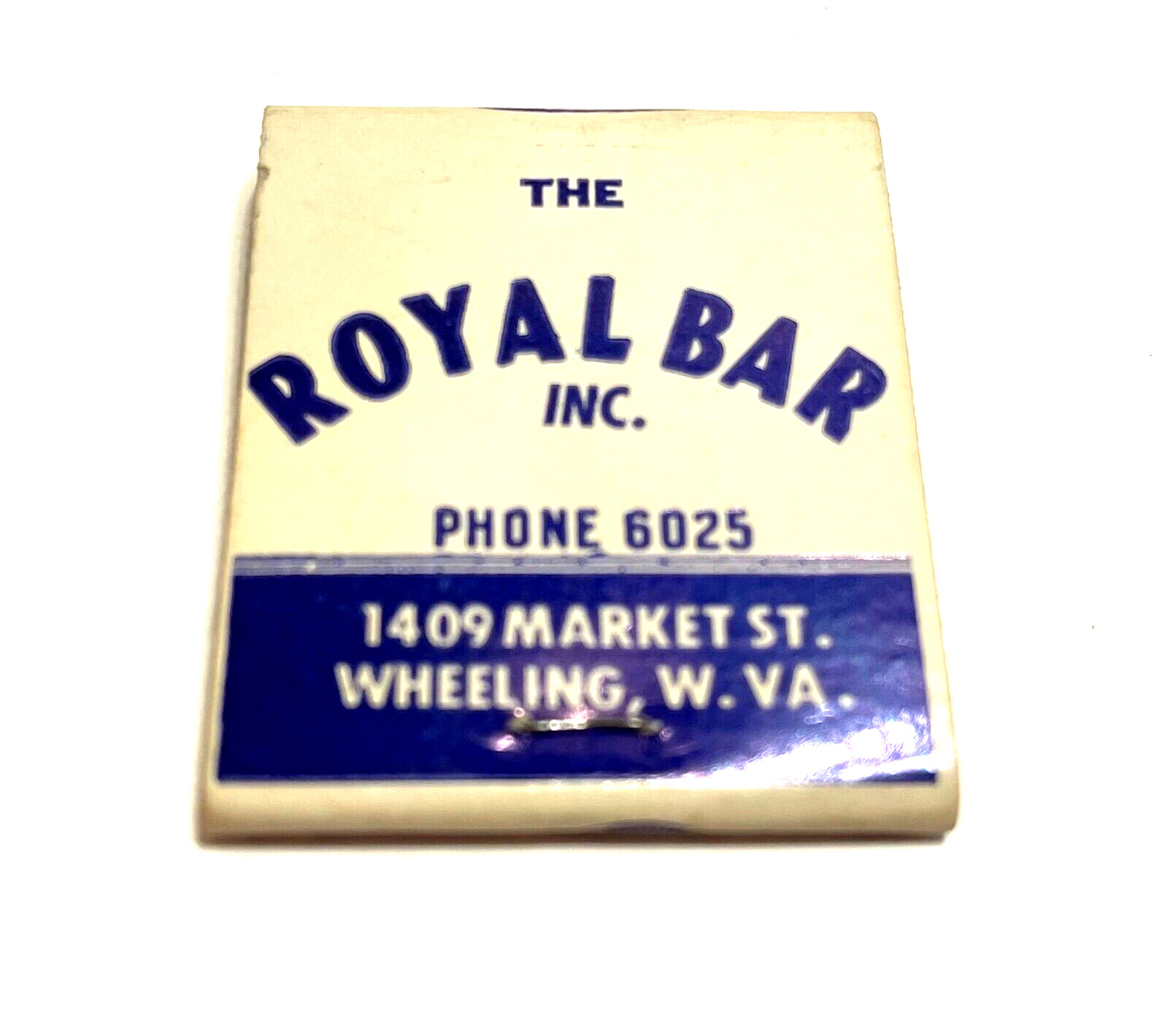 Vintage Matchbook Collectible Ephemera THE ROYAL BAR INC. Wheeling W. Virginia