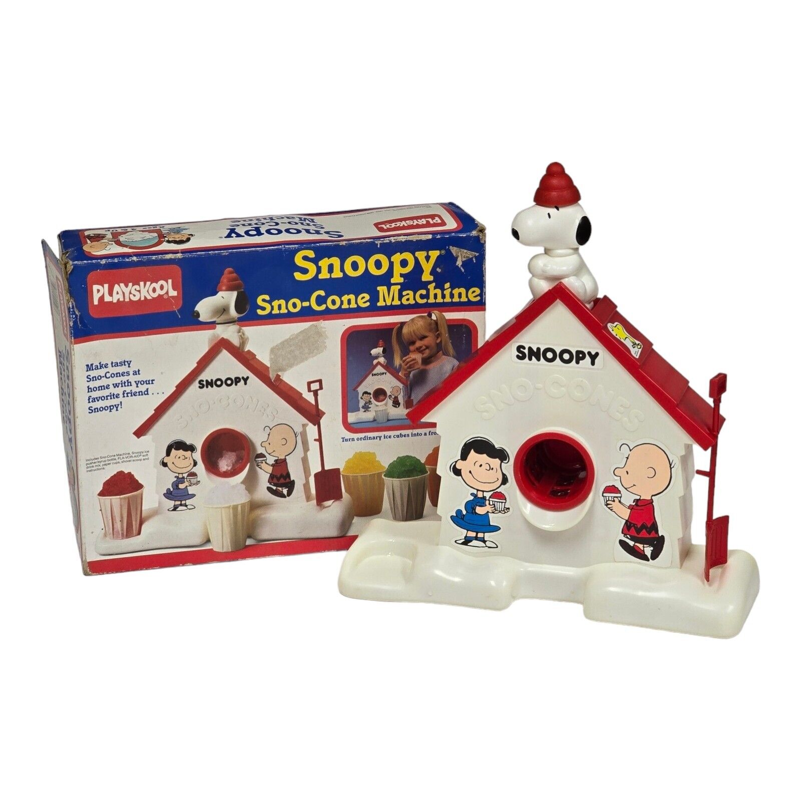 1980\'s Playskool Snoopy Sno-Cone Machine w/ Original Box Vtg Peanuts Themed Toy