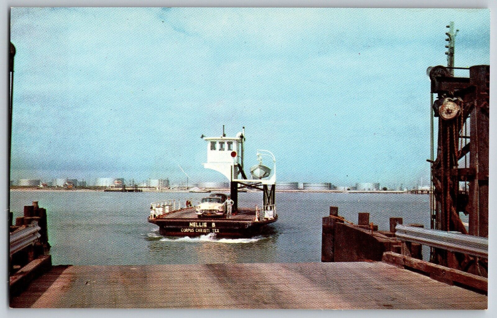 Texas TX - Aransas Pass Ferry on The Shore of Red Fish Bay - Vintage Postcard